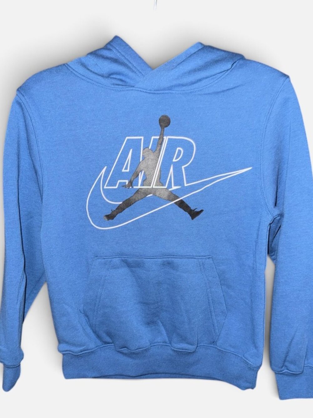 NIKE KIDS BOY'S Jordan Air Fleece Hoodie Large Small True Blue Jumpman NWT